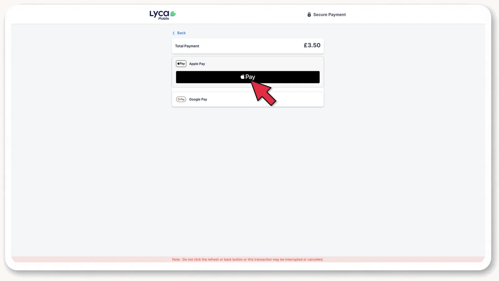 Підтвердження оплати через Apple Pay