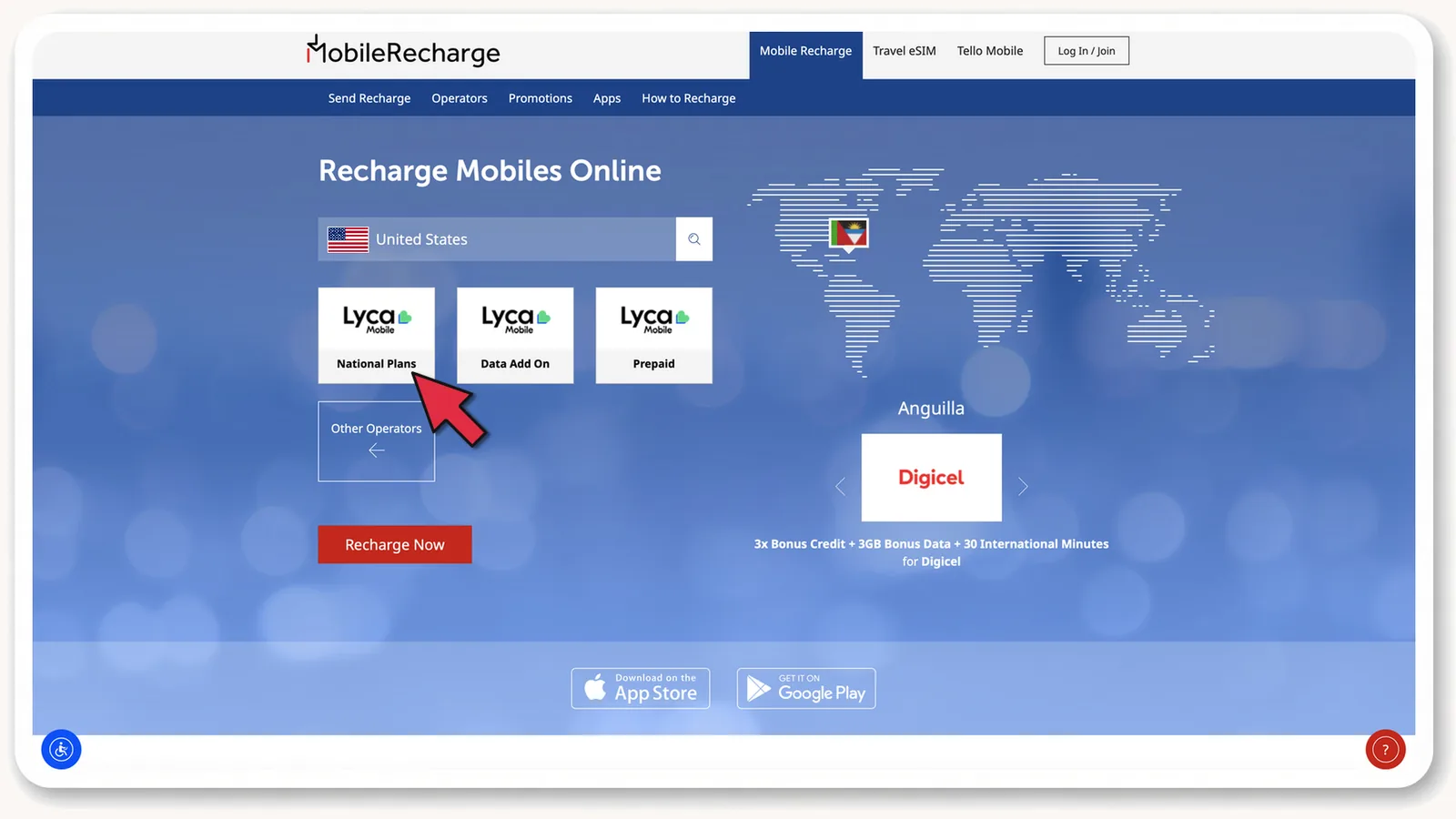 MobileRecharge.com: Lycamobile National Plans