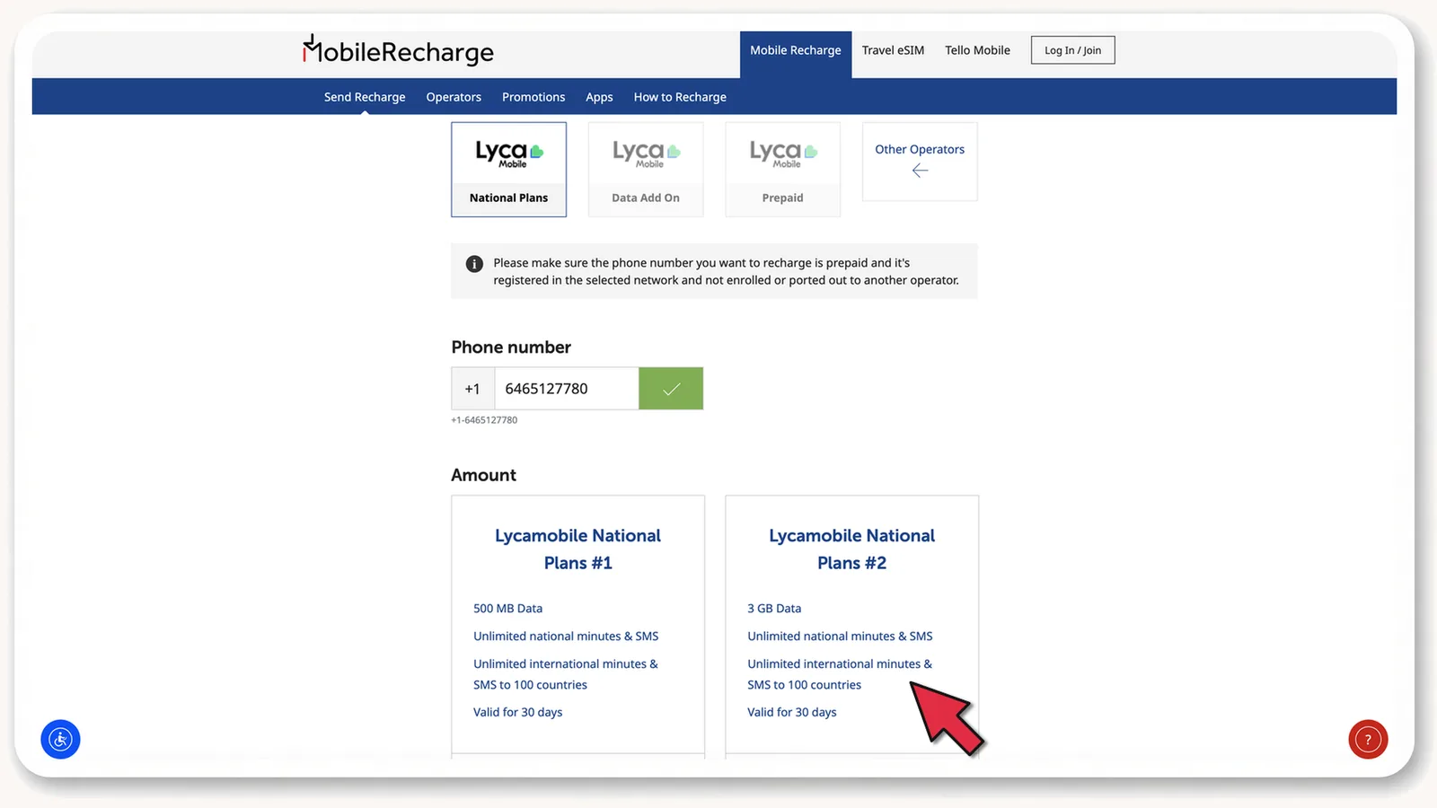 MobileRecharge.com: тариф #2 $19